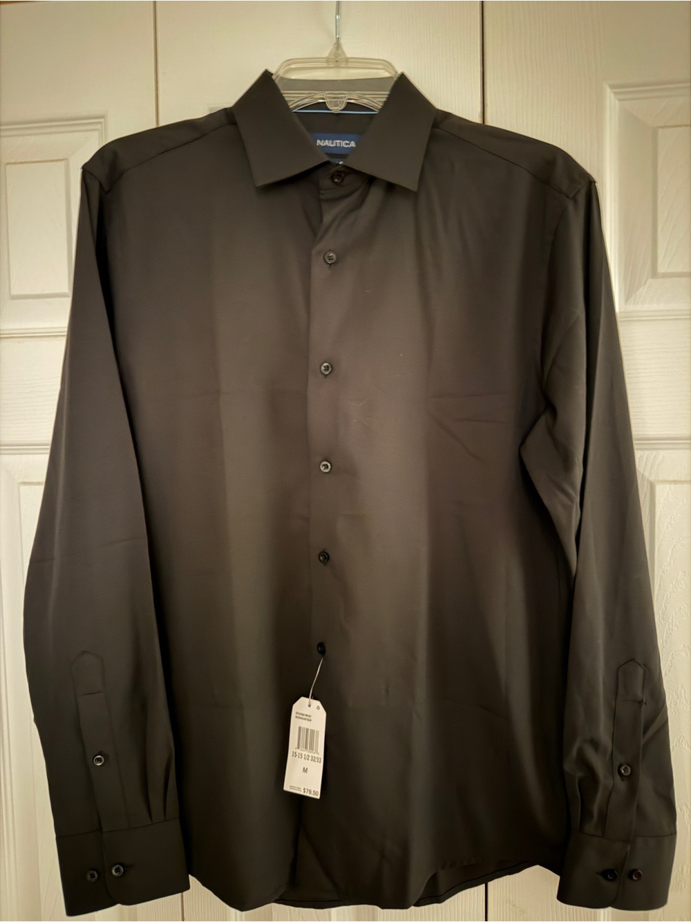 Nautica Men's Long-Sleeve Dress Shirt - Charcoal Black